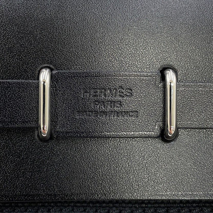 Hermes Shoulder Bag Herbag Zip Mini Black Silver Toile Ash Vache Hunter — view 7