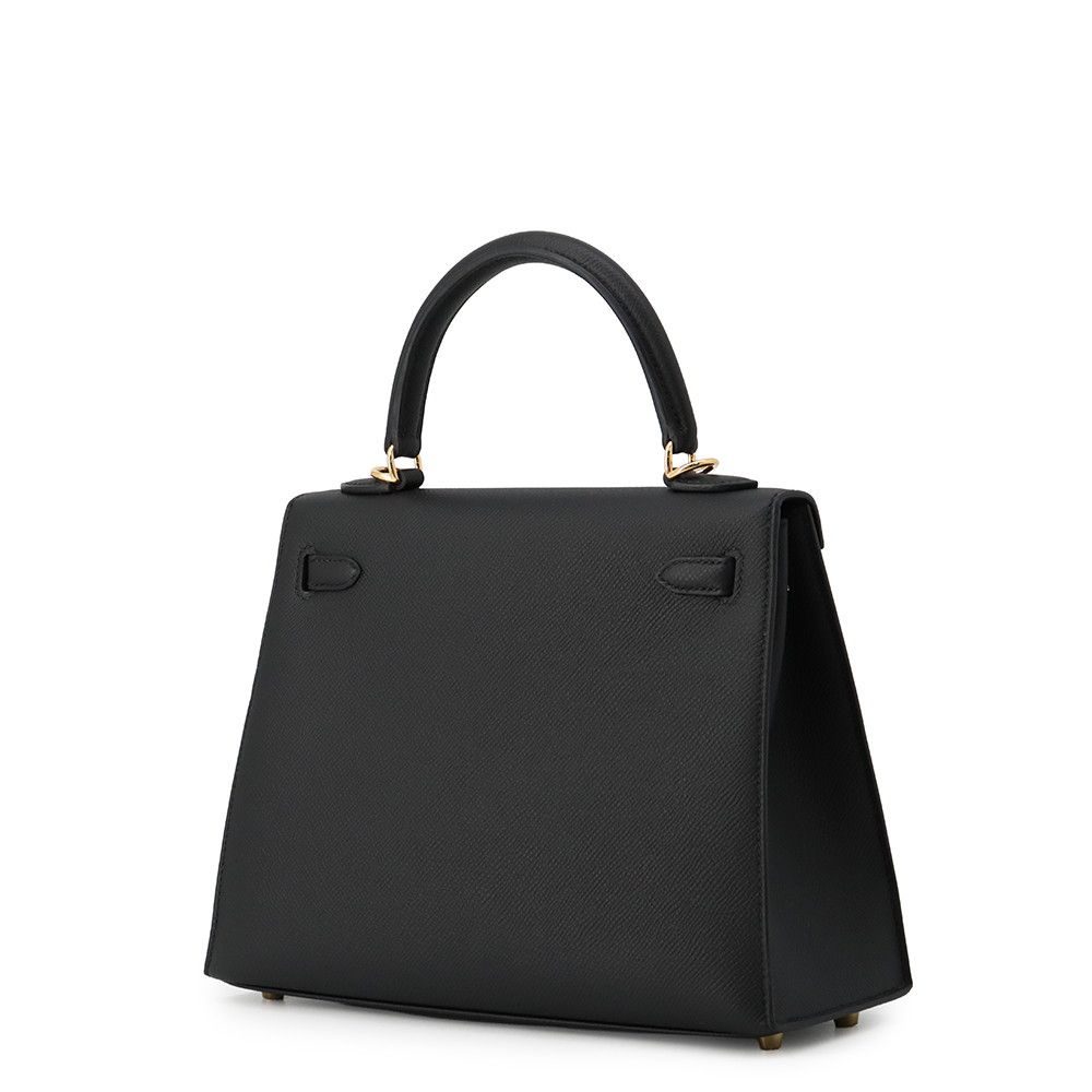Hermes Handbag Kelly 25 Sellier Black Gold Epsom 2-Way — view 2
