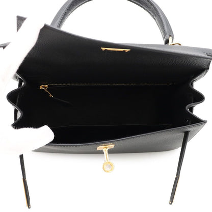 Hermes Handbag Kelly 25 Sellier Black Gold Epsom 2-Way — view 5