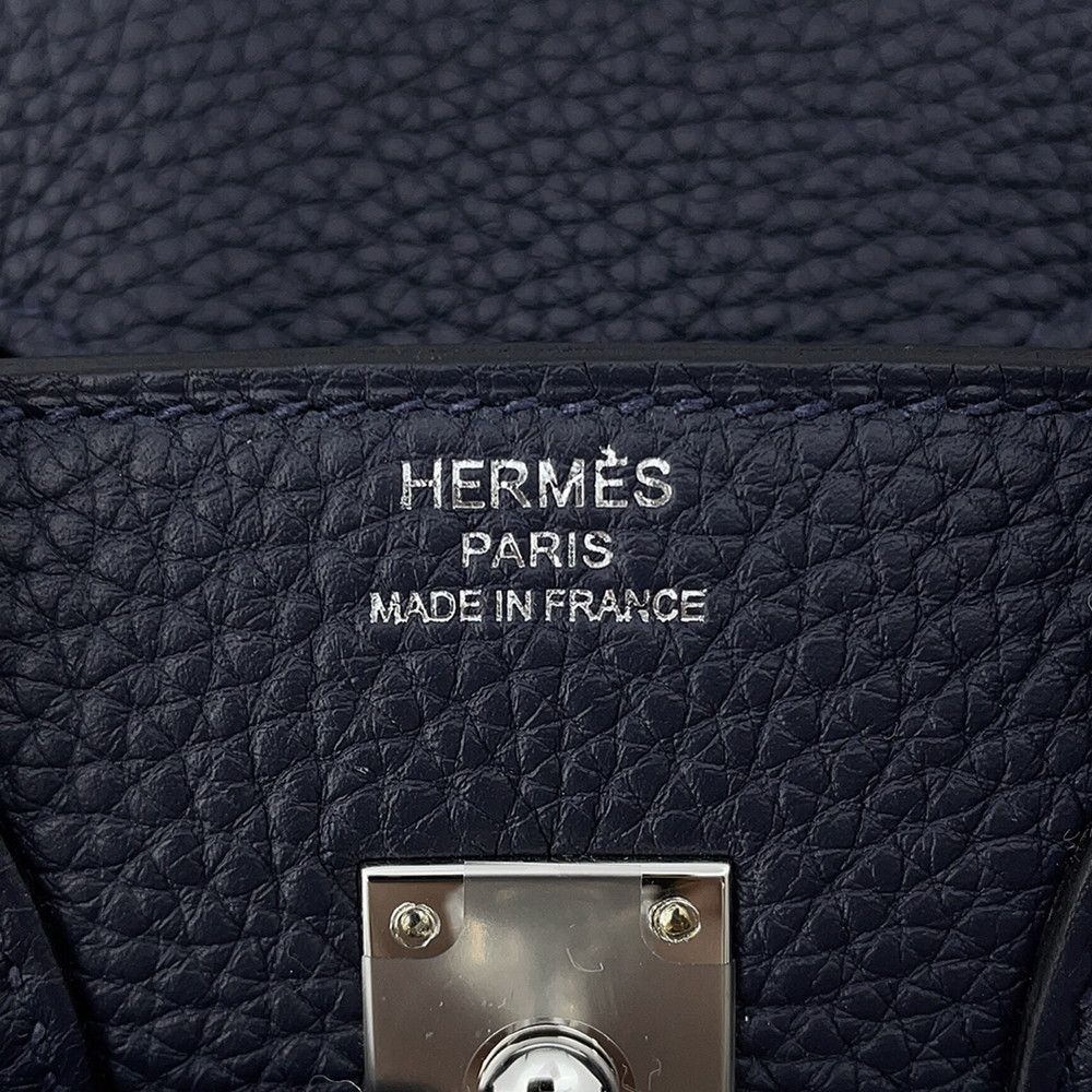 Hermes Birkin 25 Blue Nuit Silver Togo Handbag — view 8