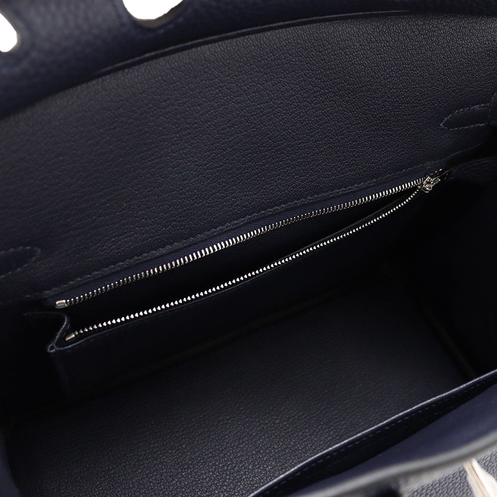 Hermes Birkin 25 Blue Nuit Silver Togo Handbag — view 7