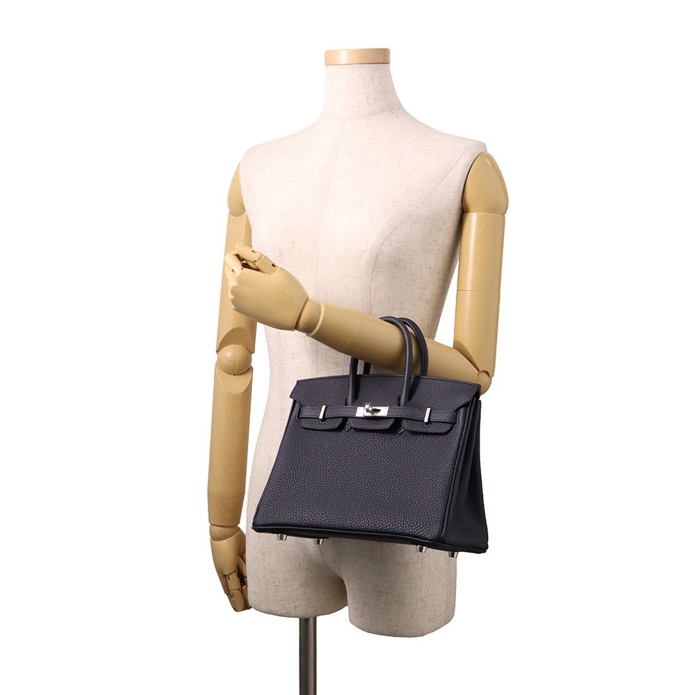 Hermes Birkin 25 Blue Nuit Silver Togo Handbag — view 4