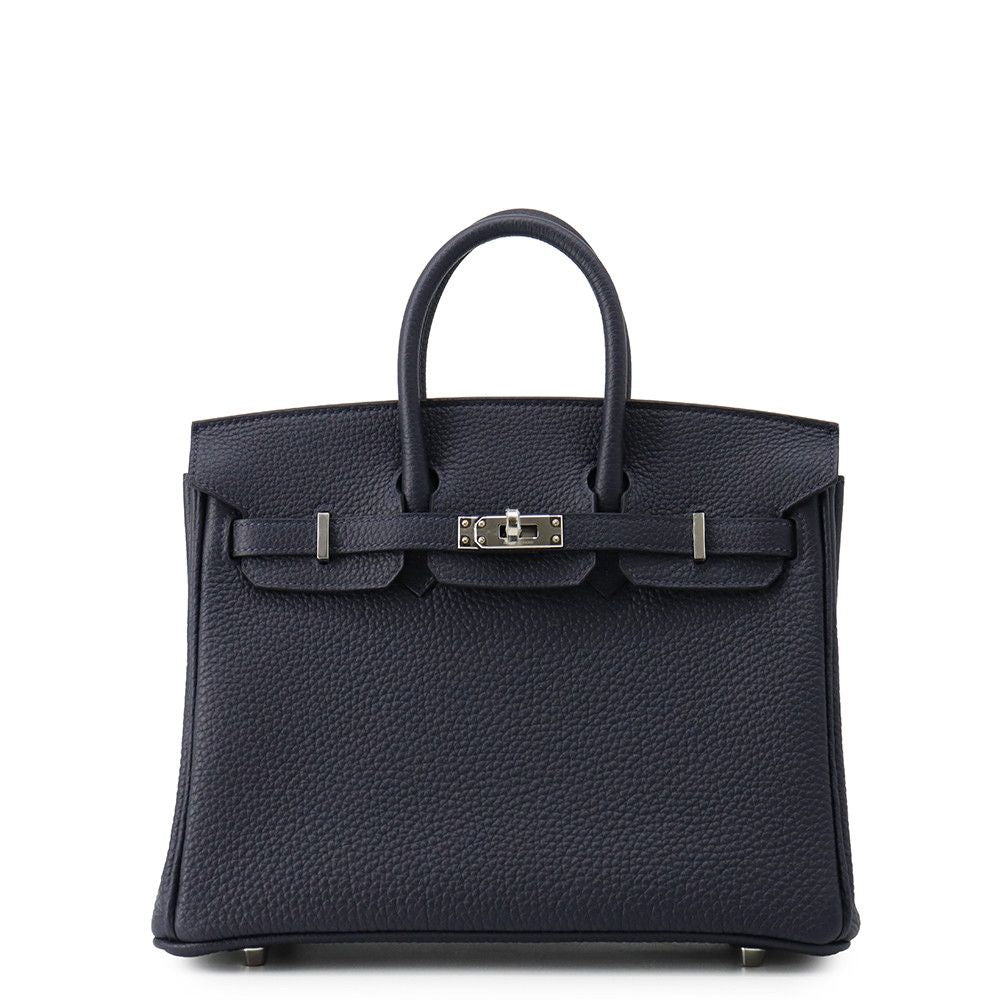 Hermes Birkin 25 Blue Nuit Silver Togo Handbag