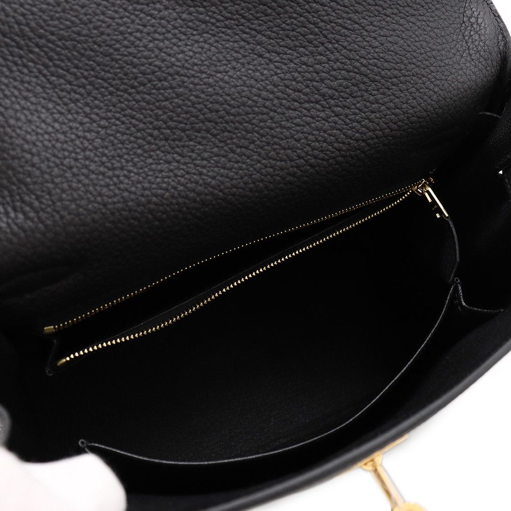 Hermes Handbag Kelly 25 Retourne Black Gold Togo 2-Way — view 7
