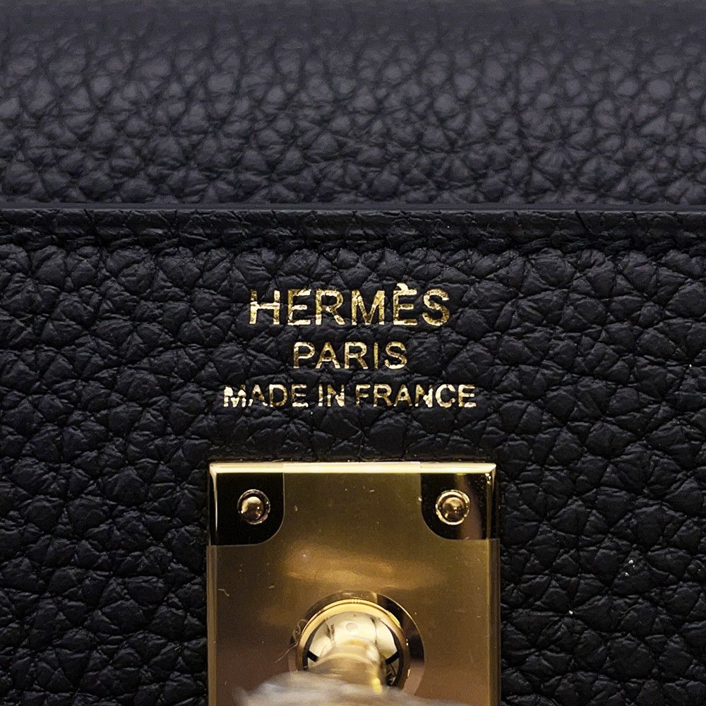 Hermes Handbag Kelly 25 Retourne Black Gold Togo 2-Way — view 8