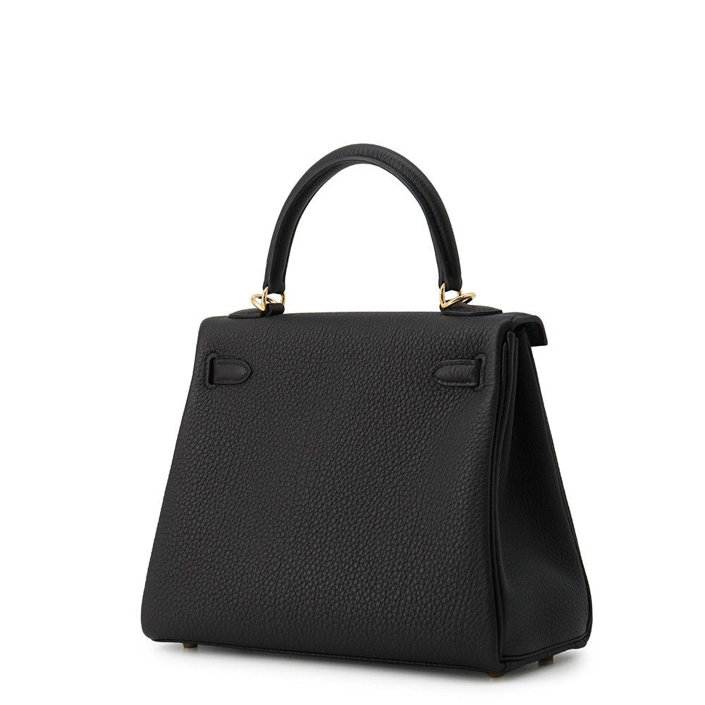 Hermes Handbag Kelly 25 Retourne Black Gold Togo 2-Way — view 2