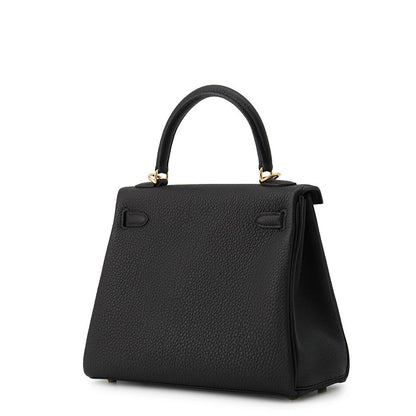 Hermes Handbag Kelly 25 Retourne Black Gold Togo 2-Way — view 2