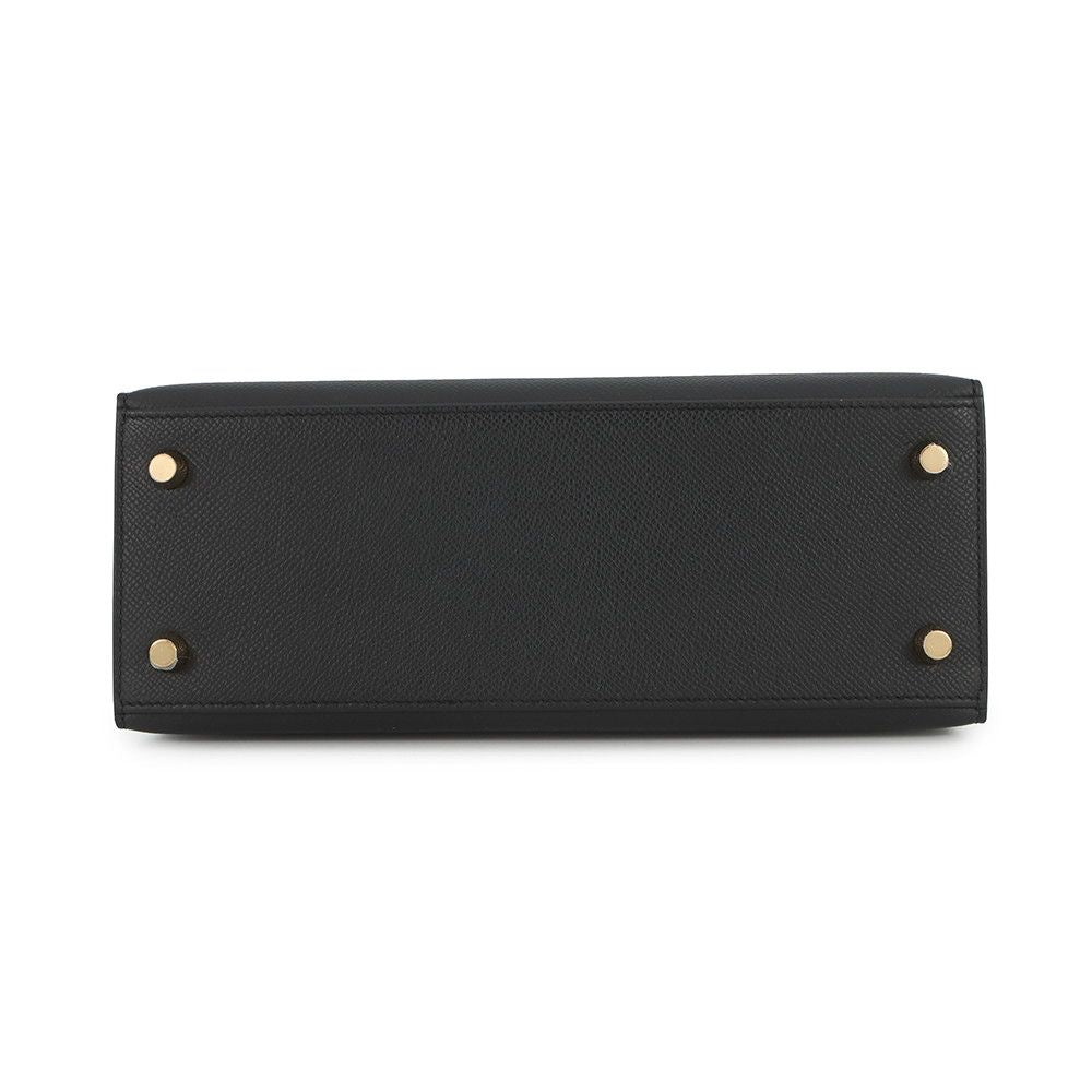 Hermes Handbag Kelly 25 Sellier Black Gold Epsom 2-Way Bag — view 3