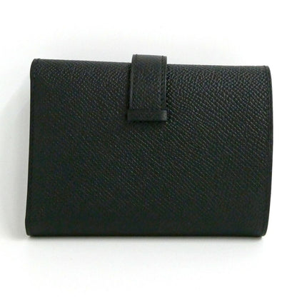 Hermes Bearn Convenience Epsom Black Silver Trifold Wallet — view 2