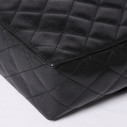 Chanel Shoulder Bag CC Logo Caviar Leather Black Quilted Gold — view 8
