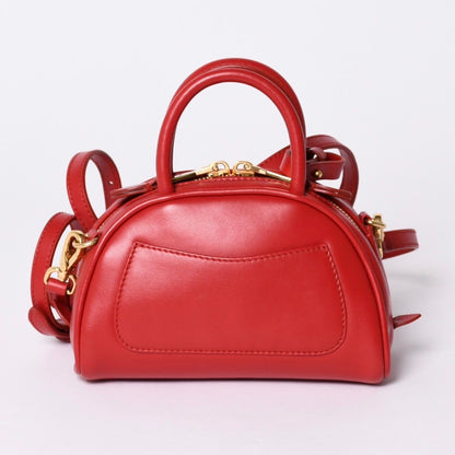 Miu Miu Top Handle 2-Way Bag Handbag Leather Red Gold — view 2