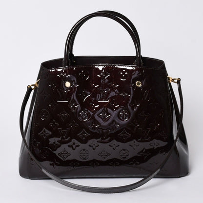 Louis Vuitton Purple 2-Way Bag Montaigne BB Monogram Vernis Handbag