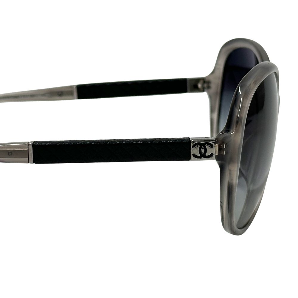 Chanel Sunglasses CC Logo Quilted Gray Black Eyewear — view 3