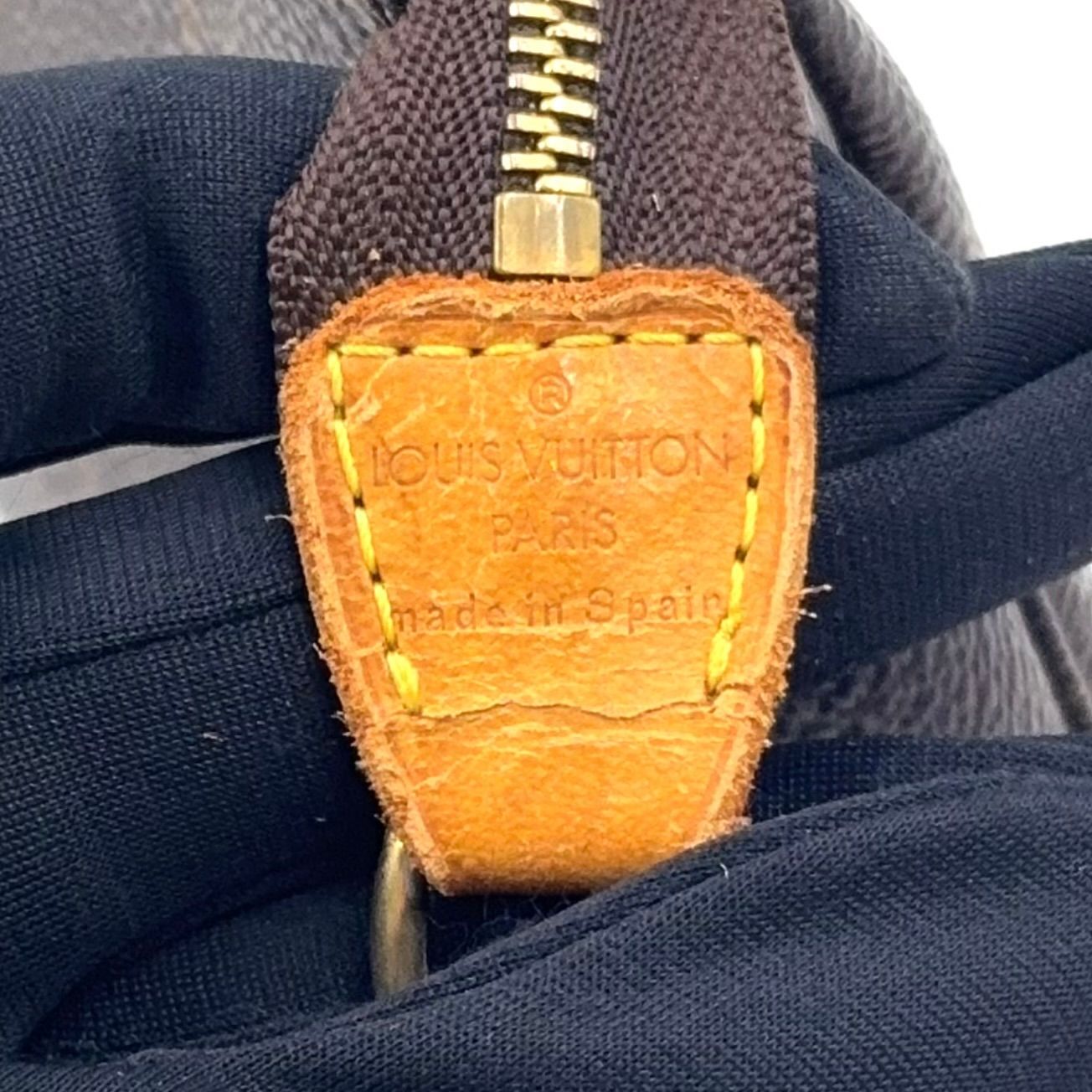 Louis Vuitton Pochette Monogram Leather Brown Handbag Gold — view 4