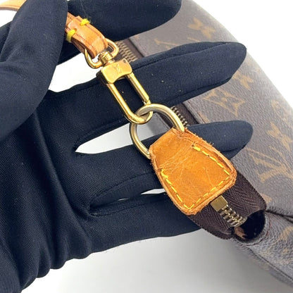 Louis Vuitton Pochette Monogram Leather Brown Handbag Gold — view 5