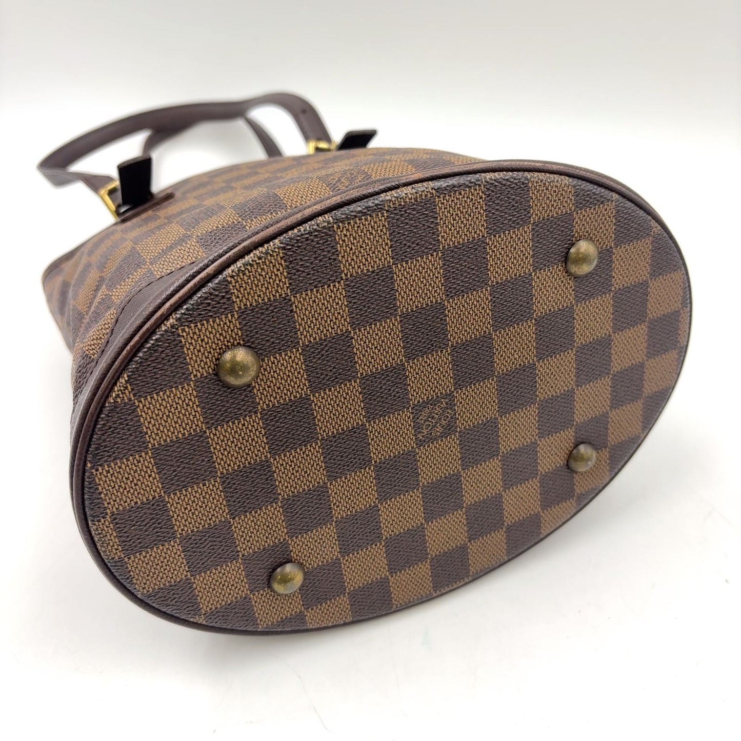 Louis Vuitton Marais Damier Ebene Leather Brown Tote Gold — view 5