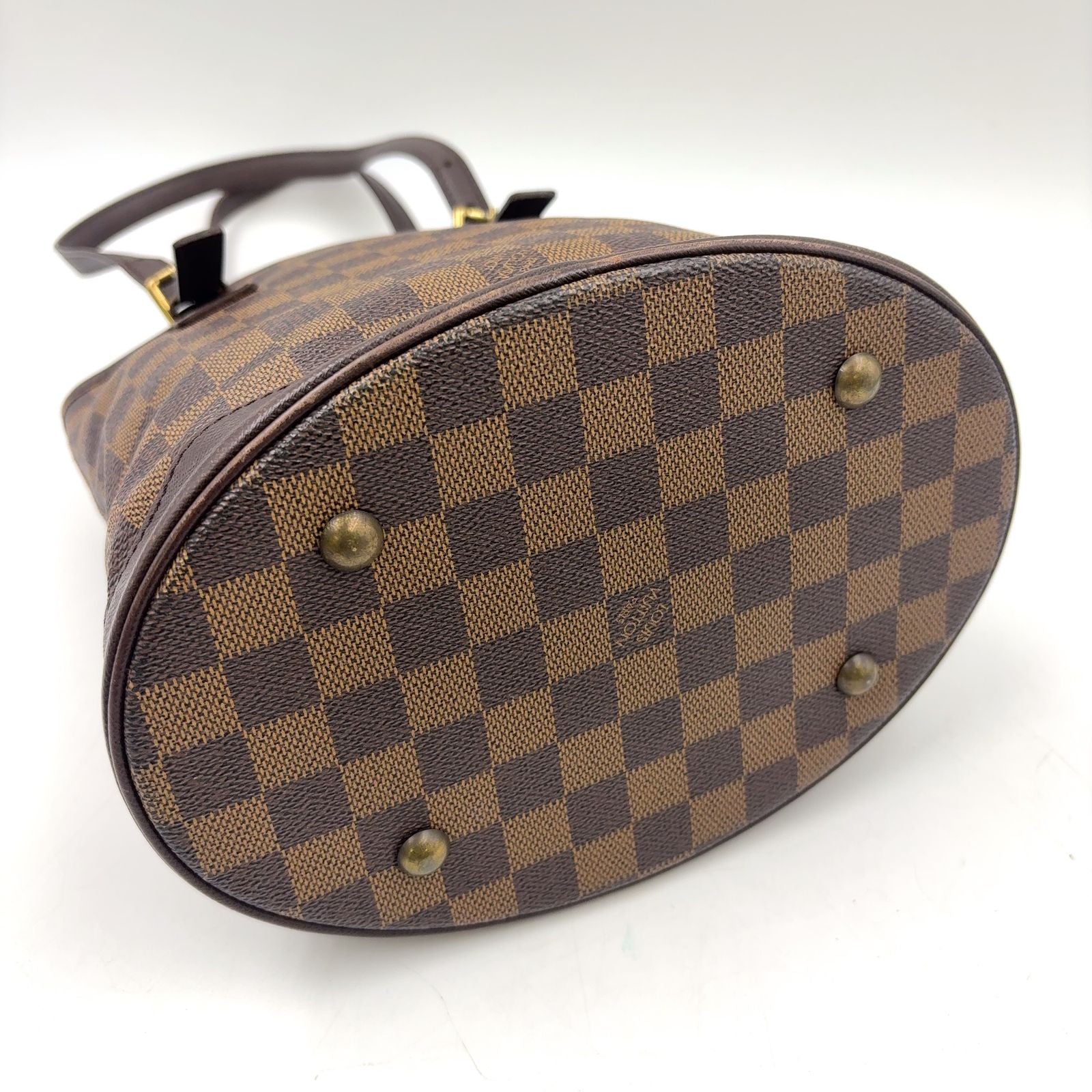 Louis Vuitton Marais Damier Ebene Leather Brown Tote Gold — view 5