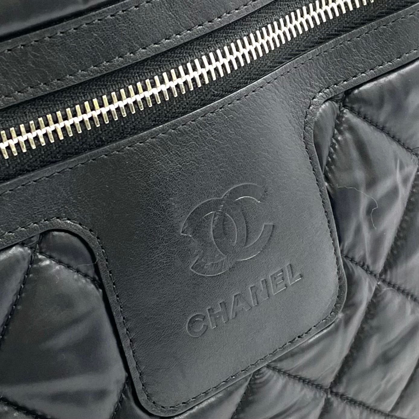 Chanel Coco Cocoon Quilted Leather Nylon Black Backpack Silver — view 7