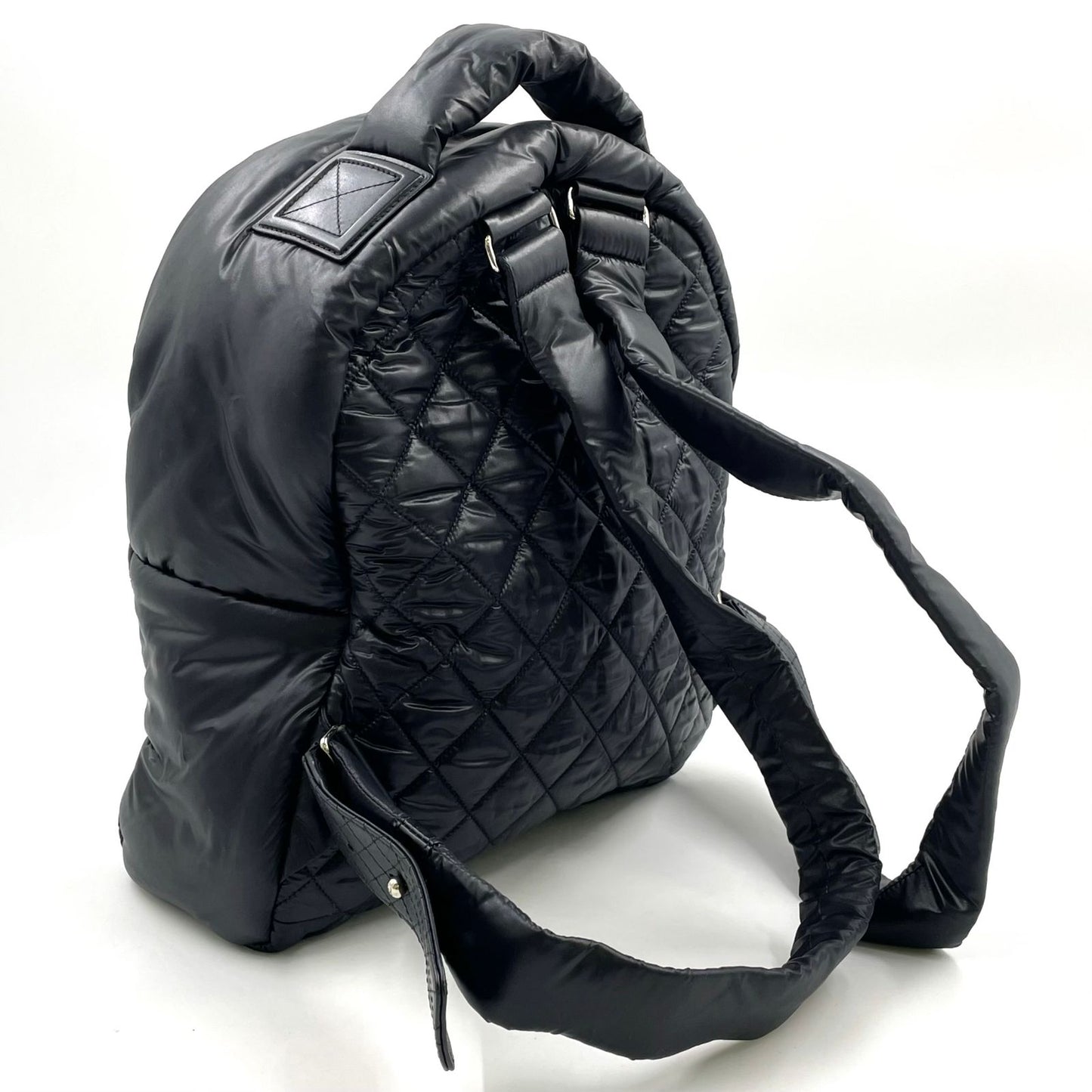 Chanel Coco Cocoon Quilted Leather Nylon Black Backpack Silver — view 2
