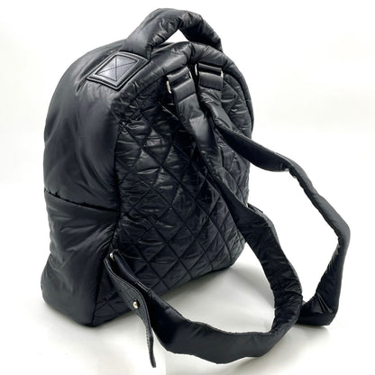 Chanel Coco Cocoon Quilted Leather Nylon Black Backpack Silver — view 2