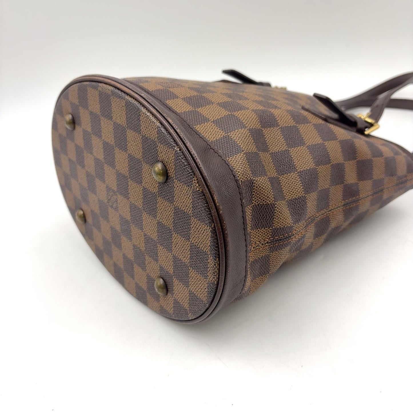 Louis Vuitton Marais Damier Ebene Leather Brown Tote Gold — view 7