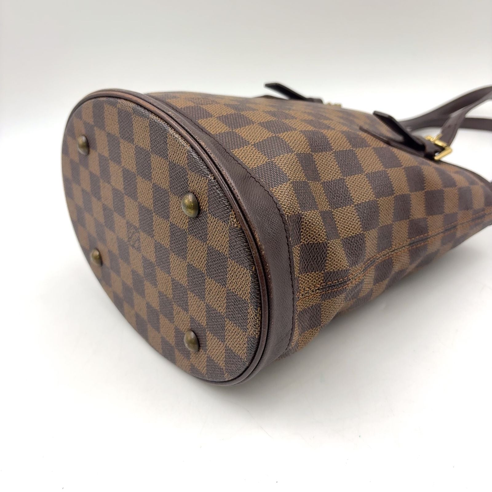 Louis Vuitton Marais Damier Ebene Leather Brown Tote Gold — view 7