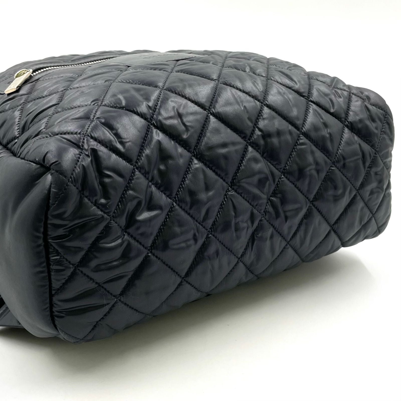 Chanel Coco Cocoon Quilted Leather Nylon Black Backpack Silver — view 6