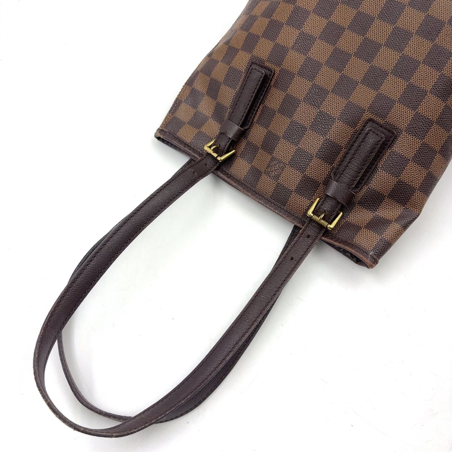 Louis Vuitton Marais Damier Ebene Leather Brown Tote Gold — view 9