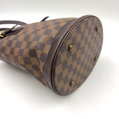 Louis Vuitton Marais Damier Ebene Leather Brown Tote Gold — view 6