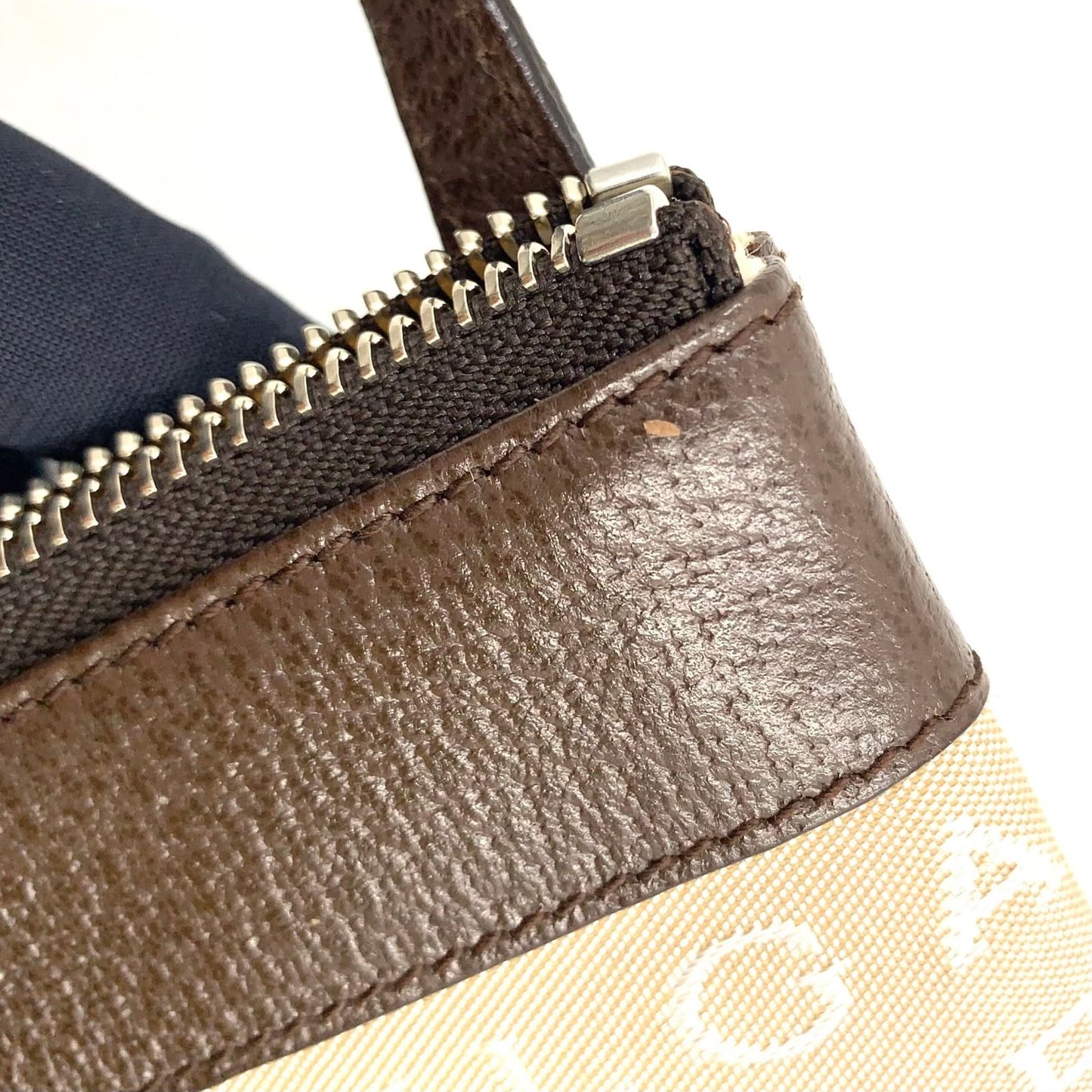 Bvlgari Logo Mania Leather Canvas Brown Shoulder Bag Silver — view 8