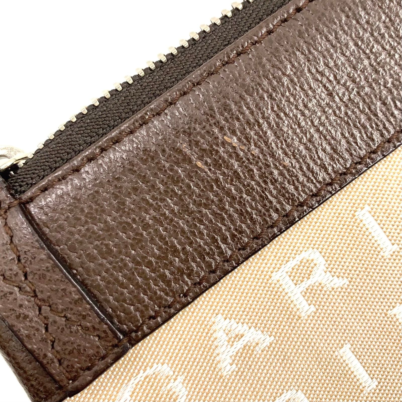 Bvlgari Logo Mania Leather Canvas Brown Shoulder Bag Silver — view 9