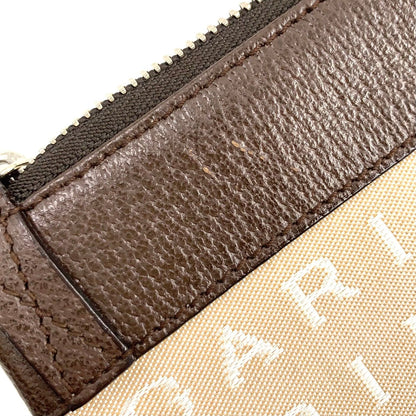 Bvlgari Logo Mania Leather Canvas Brown Shoulder Bag Silver — view 9
