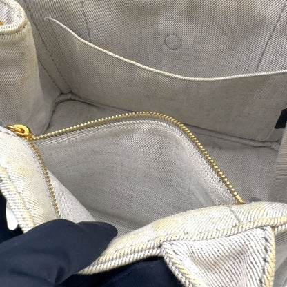 Prada Canapa Denim Gray Tote Gold — view 6