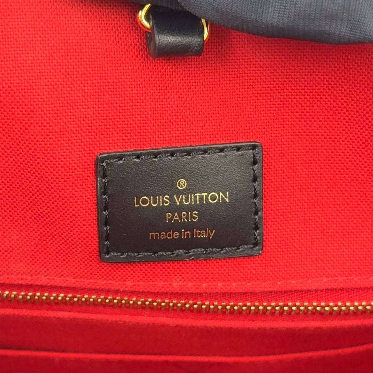 Louis Vuitton On The Go MM Monogram Giant Leather Brown Beige Tote Gold — view 5