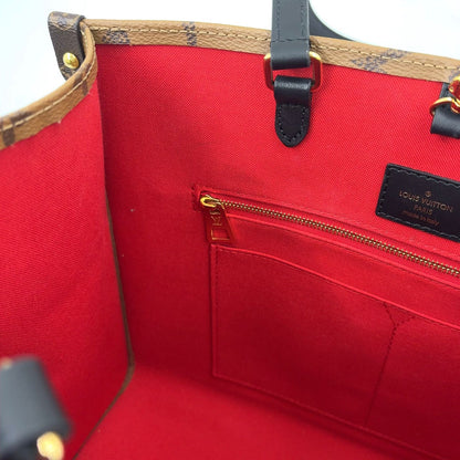 Louis Vuitton On The Go MM Monogram Giant Leather Brown Beige Tote Gold — view 8