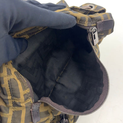 Fendi Zucca Leather Canvas Brown Backpack Silver — view 8