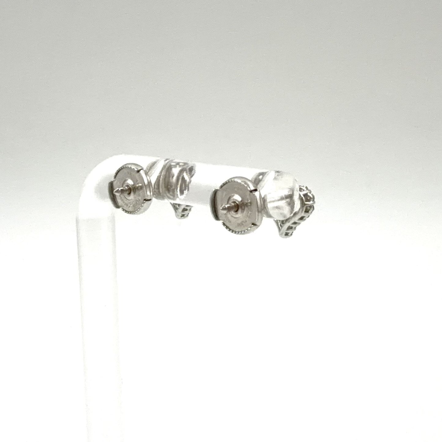 Tiffany & Co Sentimental Heart Extra Mini Diamond Platinum Earrings — view 3