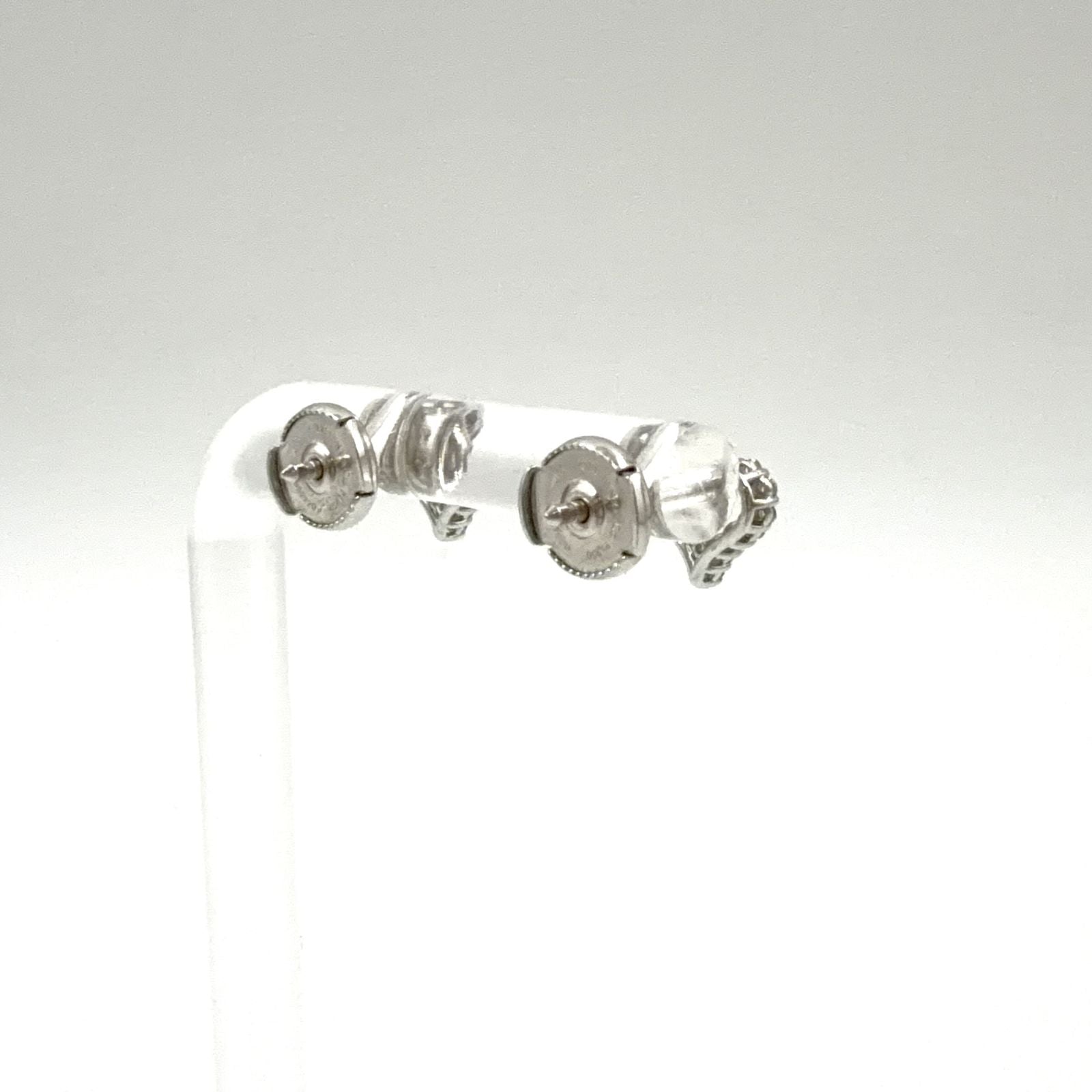 Tiffany & Co Sentimental Heart Extra Mini Diamond Platinum Earrings — view 3