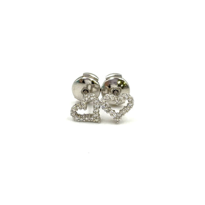 Tiffany & Co Sentimental Heart Extra Mini Diamond Platinum Earrings — view 5