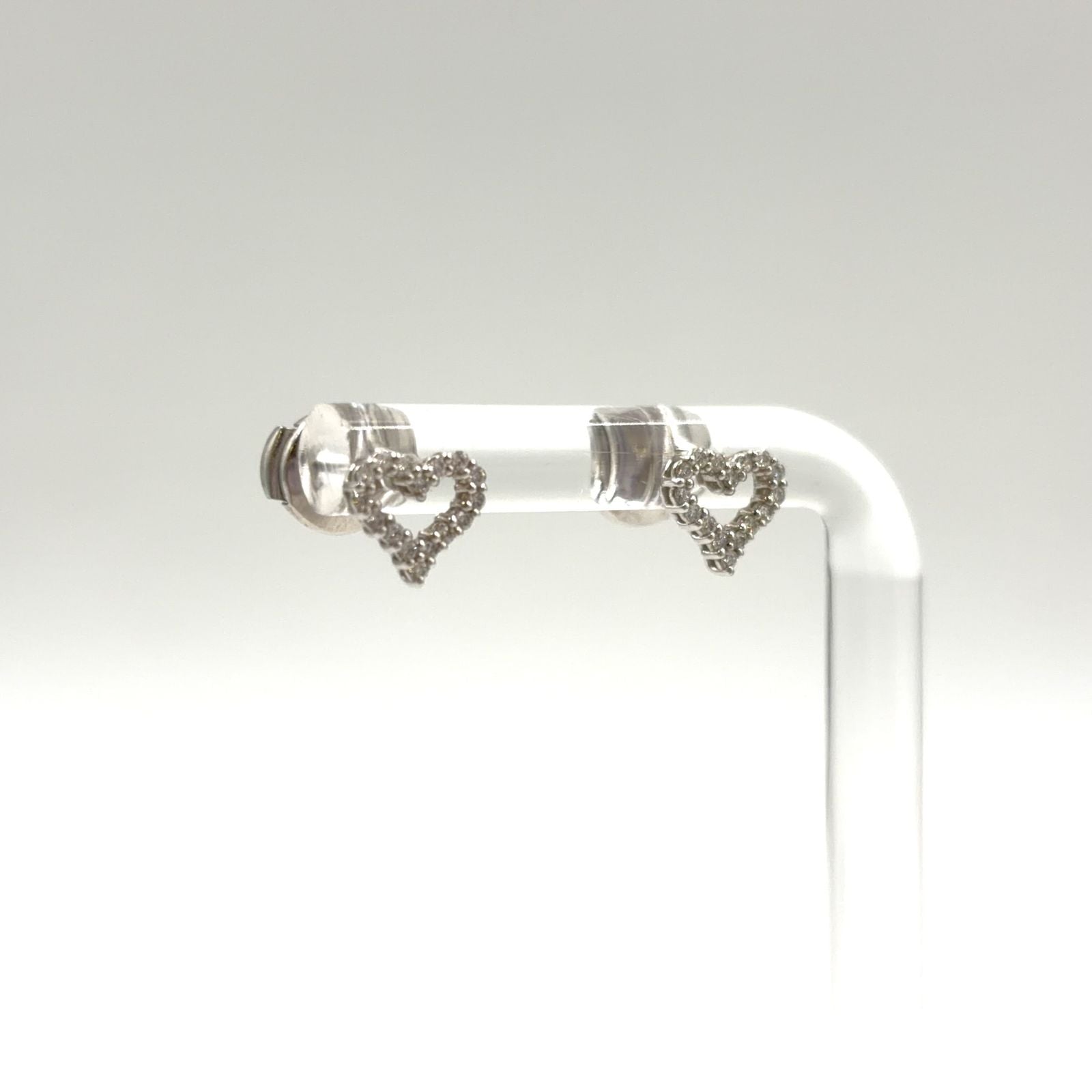 Tiffany & Co Sentimental Heart Extra Mini Diamond Platinum Earrings — view 2