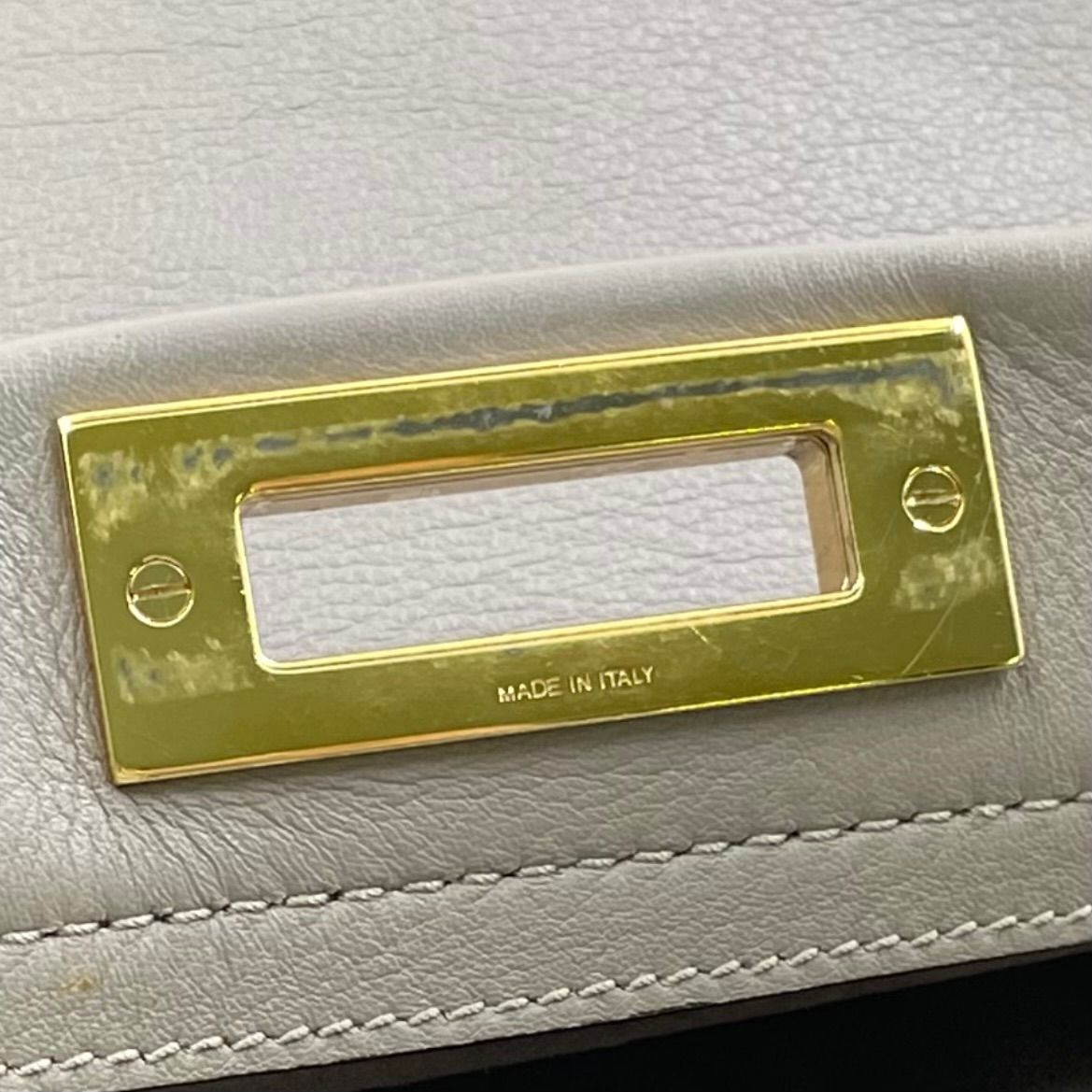 Fendi Peekaboo Regular Selleria Tortoiseshell Pattern 2-Way Leather Beige — view 6