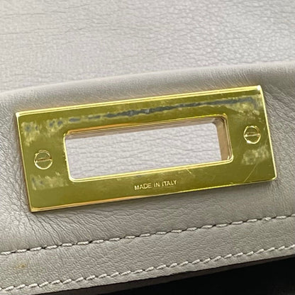 Fendi Peekaboo Regular Selleria Tortoiseshell Pattern 2-Way Leather Beige — view 6