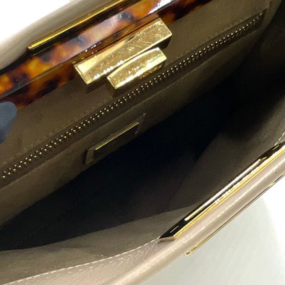 Fendi Peekaboo Regular Selleria Tortoiseshell Pattern 2-Way Leather Beige — view 3