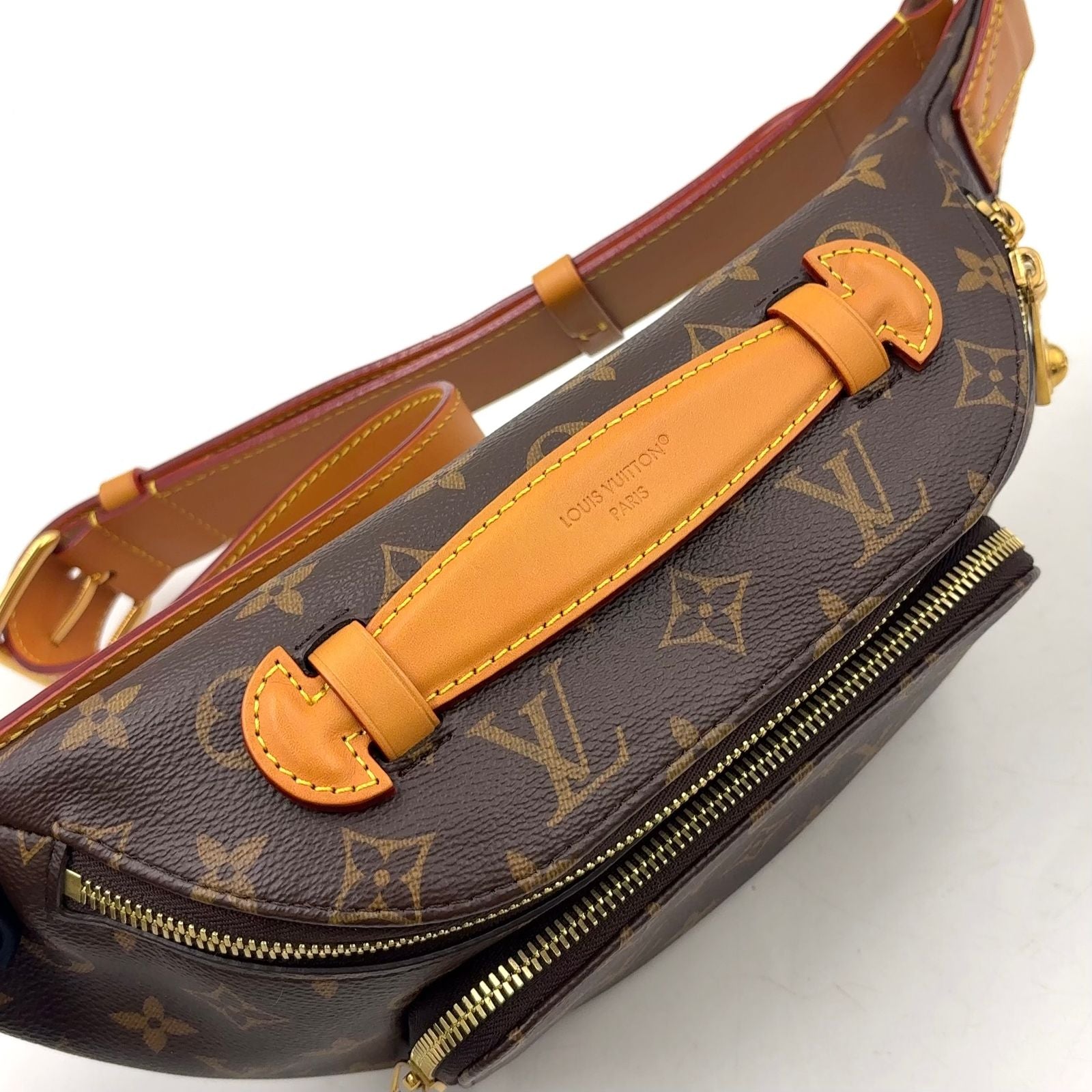 Louis Vuitton Rush Bum Bag Monogram Waist Leather Brown Light Gold — view 5