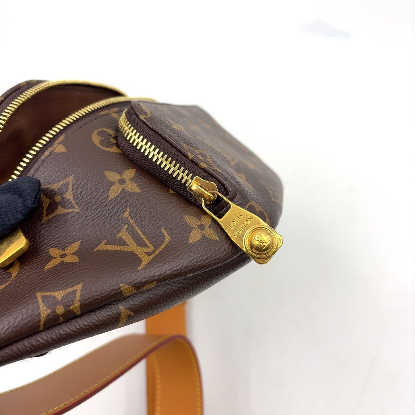 Louis Vuitton Rush Bum Bag Monogram Waist Leather Brown Light Gold — view 8