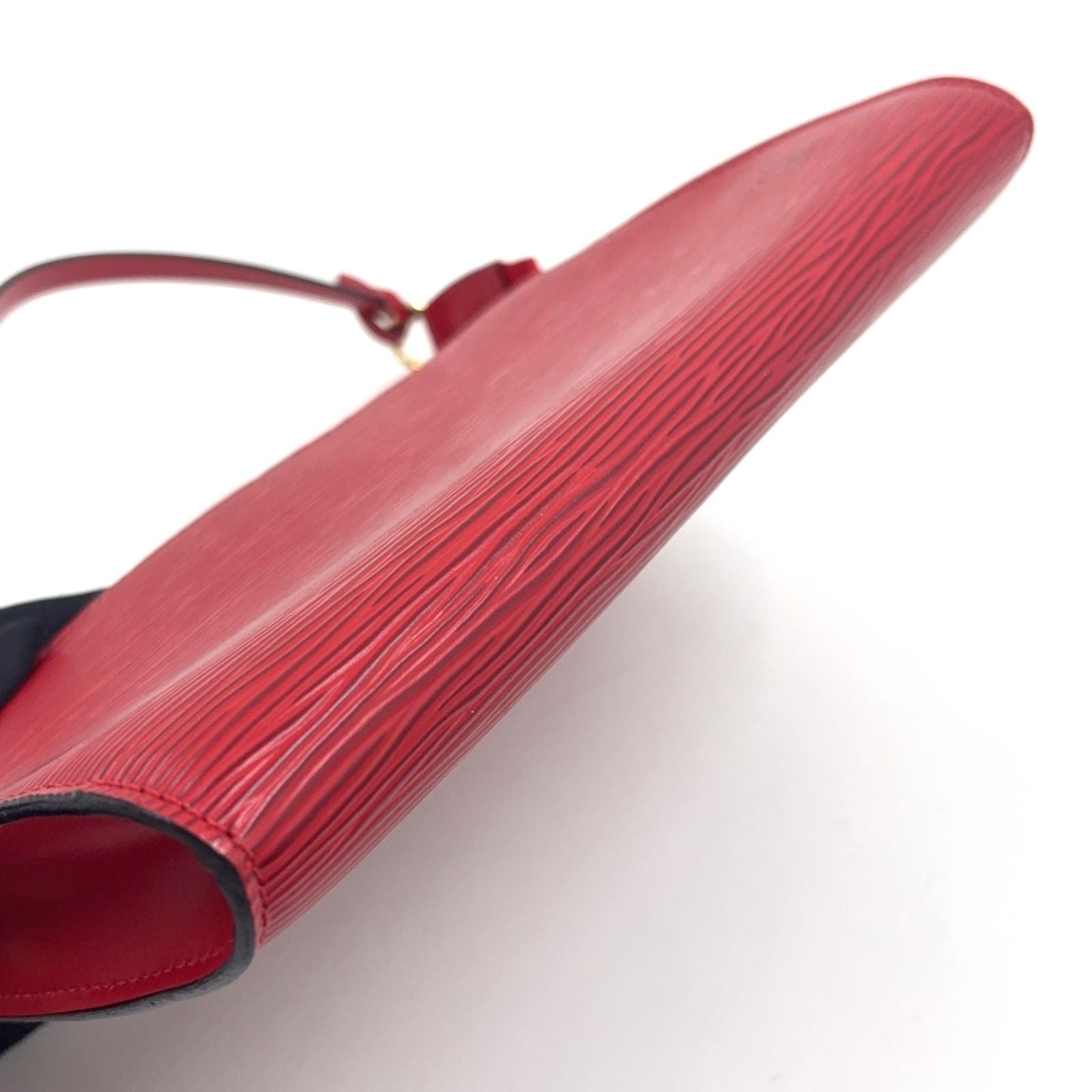 Louis Vuitton Pochette Accessoire Epi Castilian Red Leather Handbag Gold — view 8