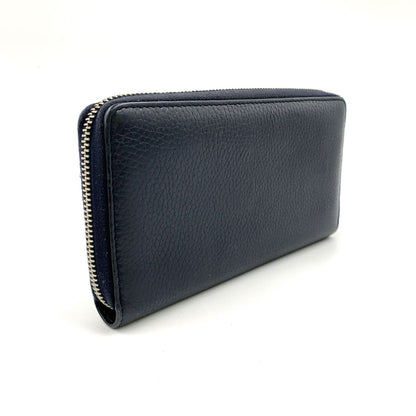 Gucci Zip Around Leather Black Wallet Silver — view 2