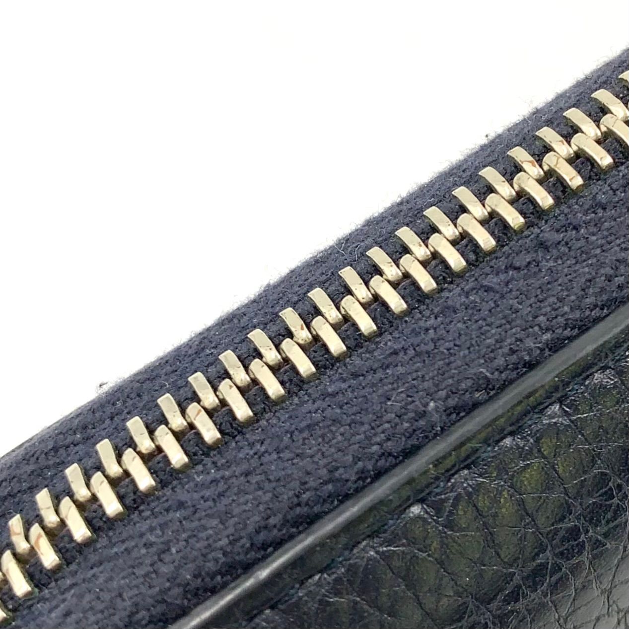 Gucci Zip Around Leather Black Wallet Silver — view 9