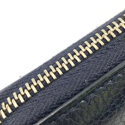 Gucci Zip Around Leather Black Wallet Silver — view 9