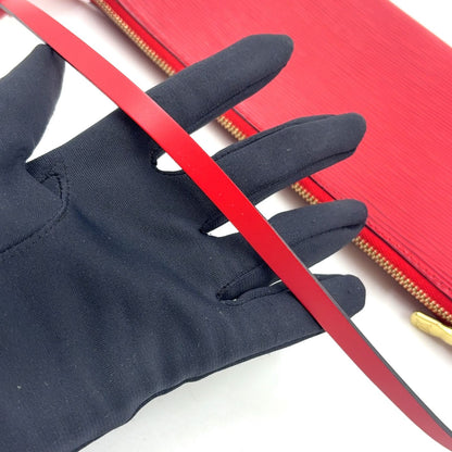 Louis Vuitton Pochette Accessoire Epi Castilian Red Leather Handbag Gold — view 7
